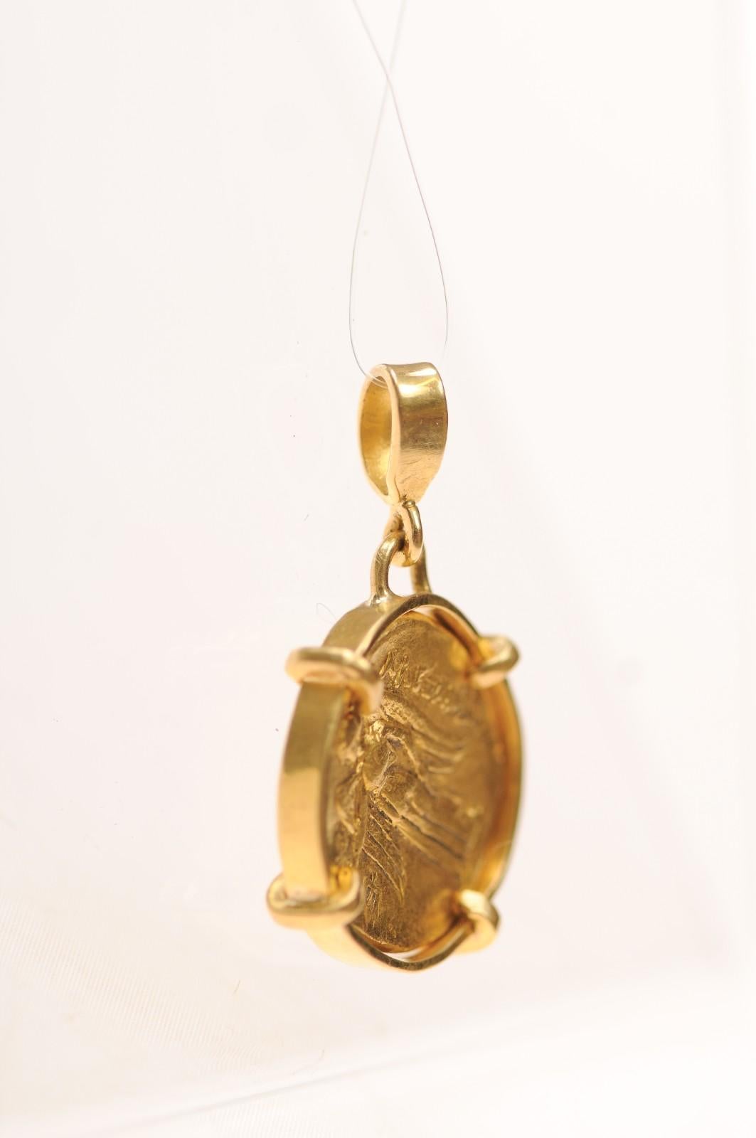 Ancient Greek Gold Stater [coin} Pendant with 22K Gold (pendant only) For Sale 7