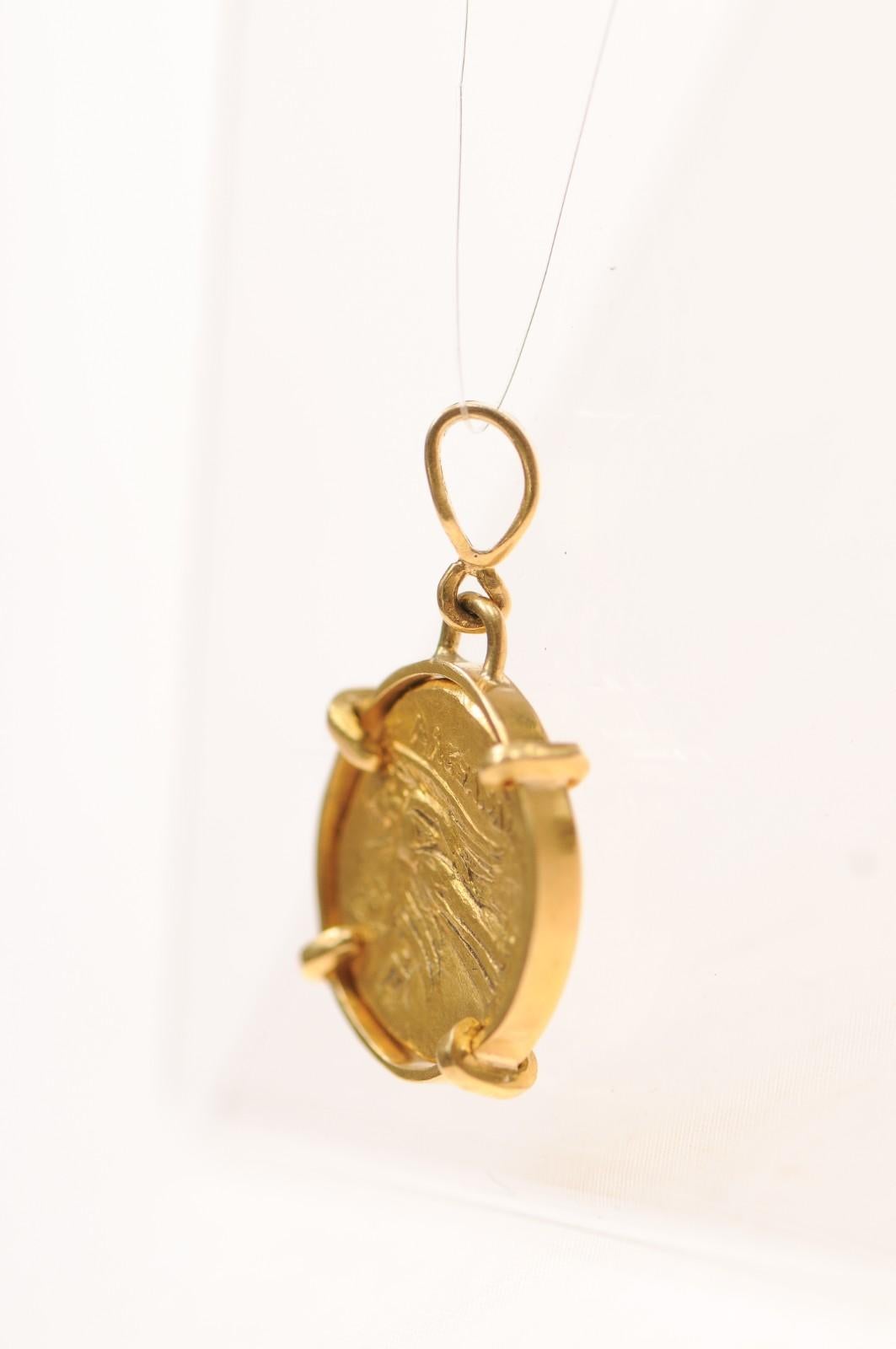 Ancient Greek Gold Stater [coin} Pendant with 22K Gold (pendant only) For Sale 8