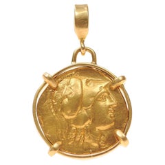 Statere d'oro greco antico [moneta} Ciondolo con oro 22K (solo ciondolo)