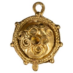 Ancient Greek Hellenistic 24 KT Gold Pendant c. 5th-2nd century B.C