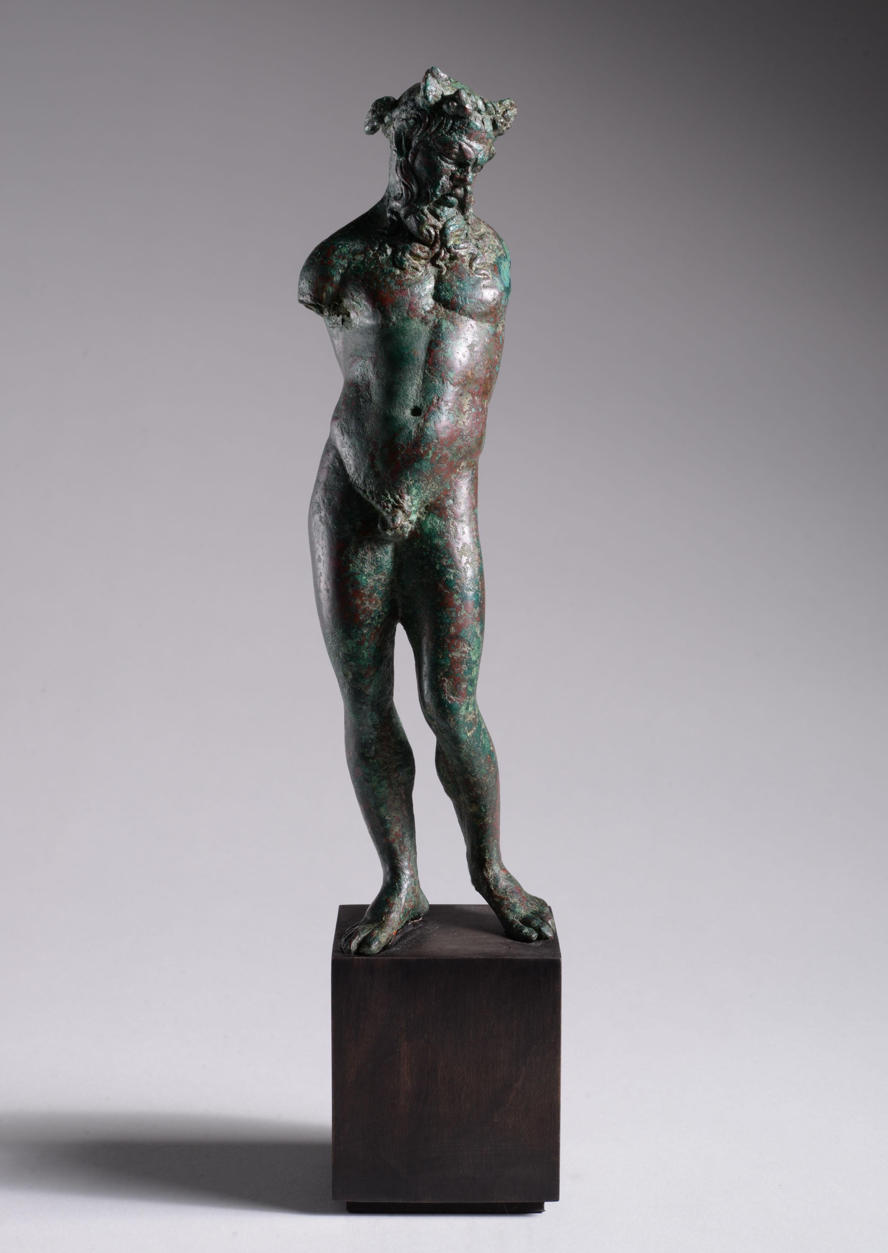 Grec Statuette de satyre en bronze hellénistique de la Grèce antique en vente