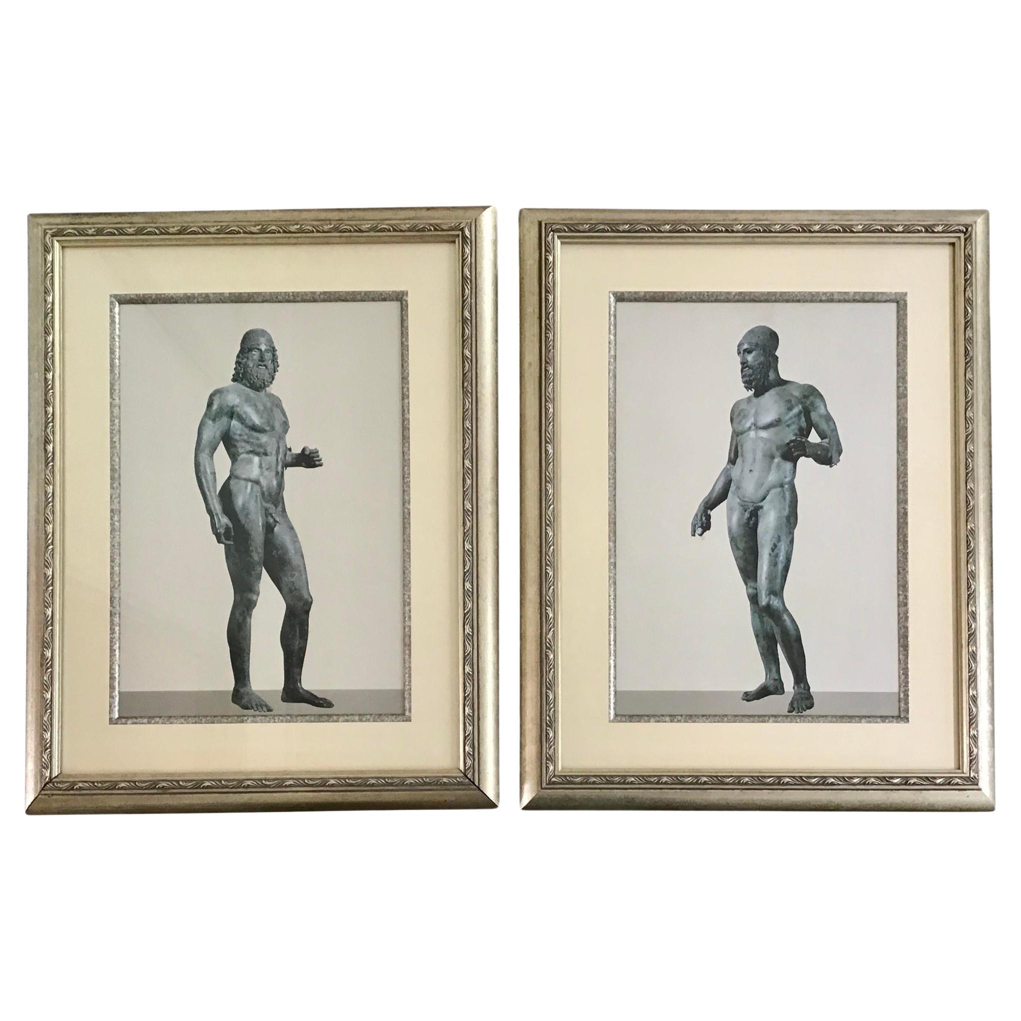 Ancient Greek Men Statues Photographs, a Pair