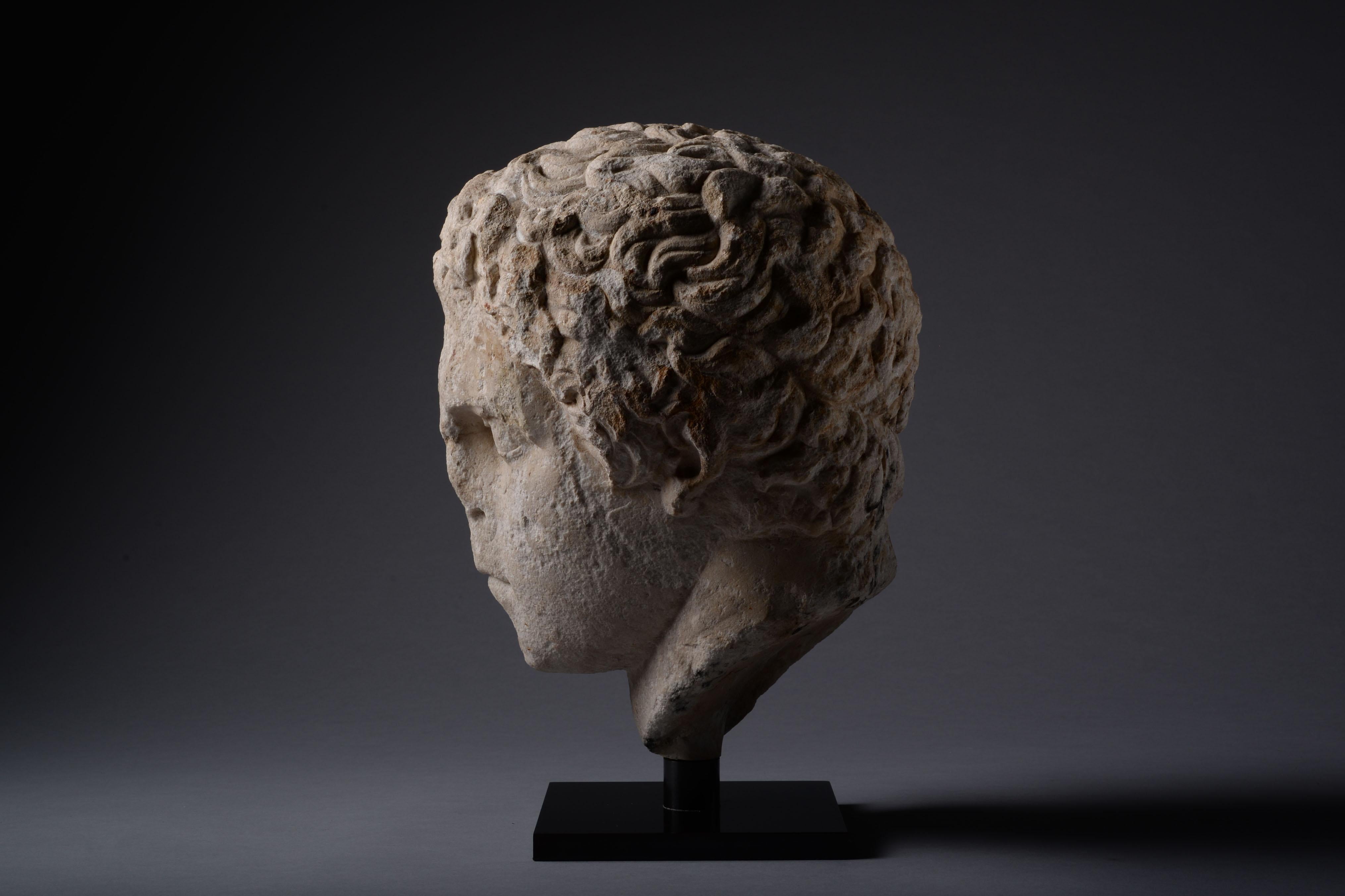Classical Greek Ancient Greek Hellenistic Marble Head of an Athlete