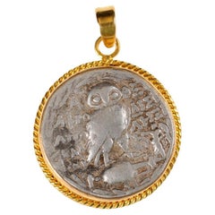 Used Ancient Greek Owl Coin Pendant (pendant only)