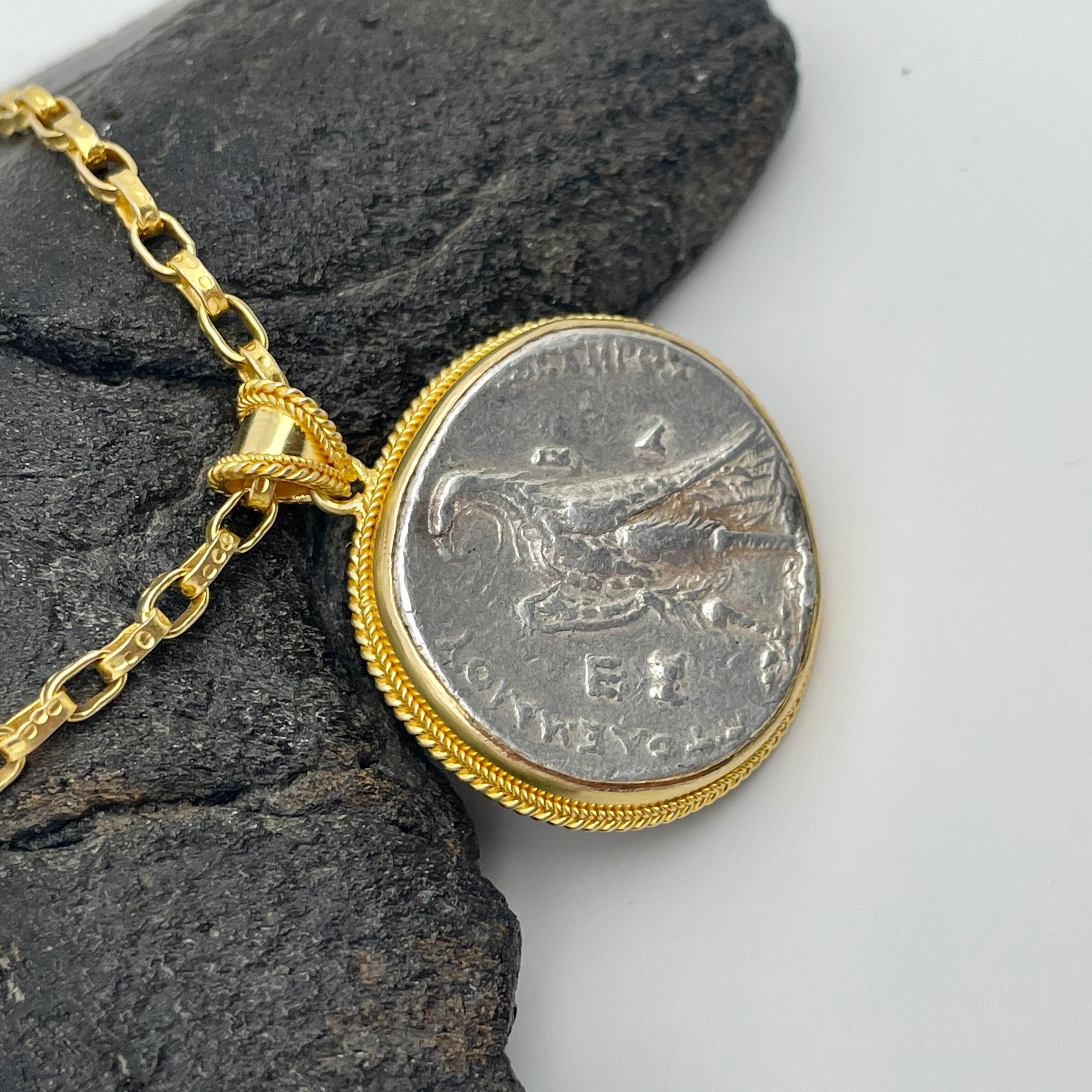 Pendentif en or 18 carats:: dynastie ptolémaïque grecque ancienne:: 3e siècle avant J.-C.:: pièce d'aigle Neuf à Soquel, CA