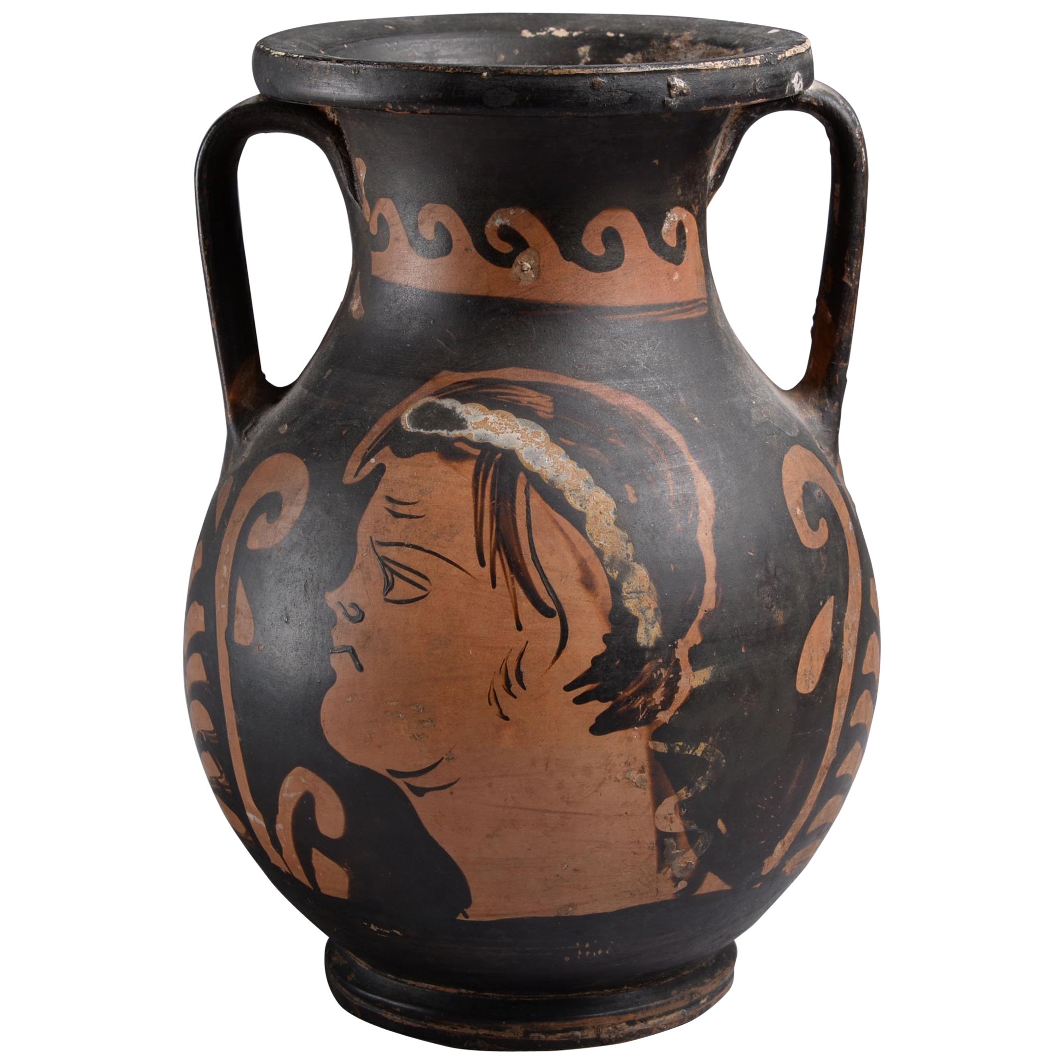 Ancient Greek Red Figure Pelike Vase, 350 BC