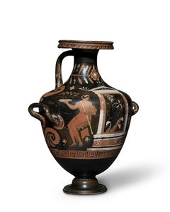 Ancient Greek Red-Figure Pottery Hydria, Apulian, Circa 340-320 BC