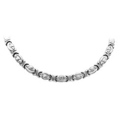 Ancient Greek Roman Style White Gold Necklace