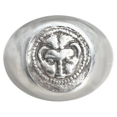 Ancient Greek Silver Coin 5th century BC Ring depicting a Lion's Head