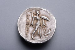 Ancient Greek Silver Coin with the Portrait of Alexander the Great - 310 Bc