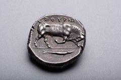 Ancient Greek Silver Distater Coin from Thurium , 400 BC, British Museum