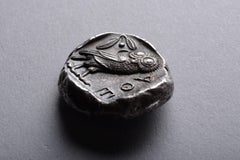 Ancient Greek Silver Owl Tetradrachm Coin from Athens, 454 BC