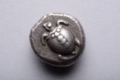 Ancient Greek Silver Sea Turtle Coin from Aegina