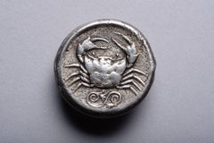 Ancient Greek Silver Tetradrachm Coin from Akragas Sicily, 460 BC
