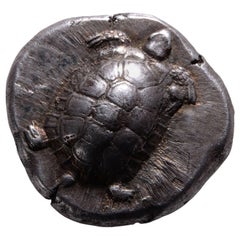 Pièce de monnaie grecque ancienne en argent représentant un statère de tortue d'Égine - 456 avant J.-C