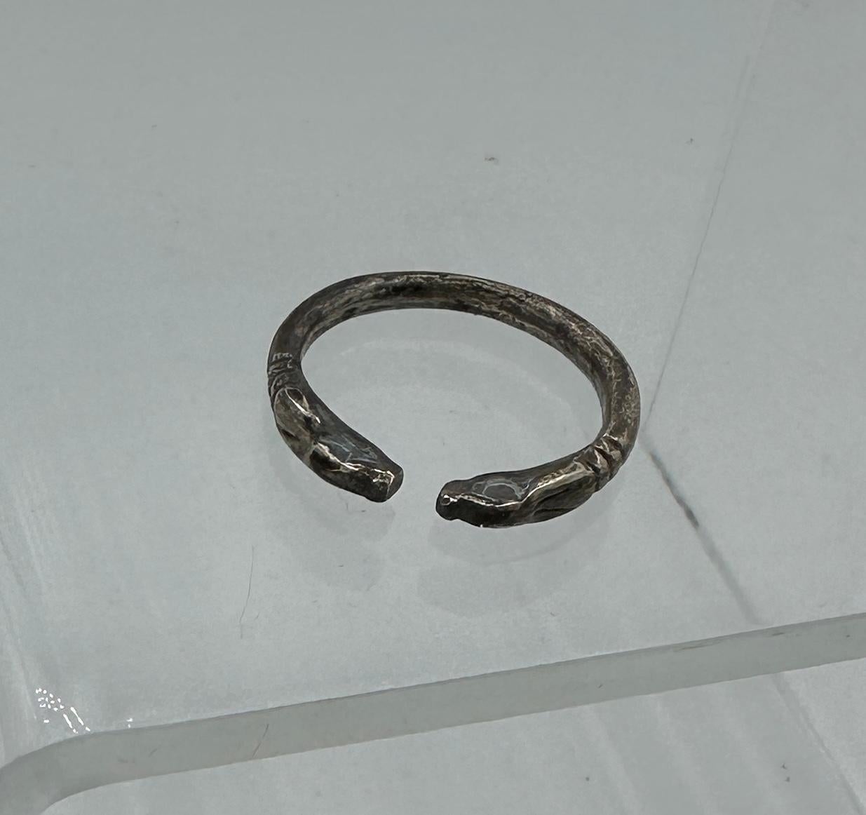 Ancient Greek Snake Ring Silver 4th century BC Wearable Museum Quality For Sale 1