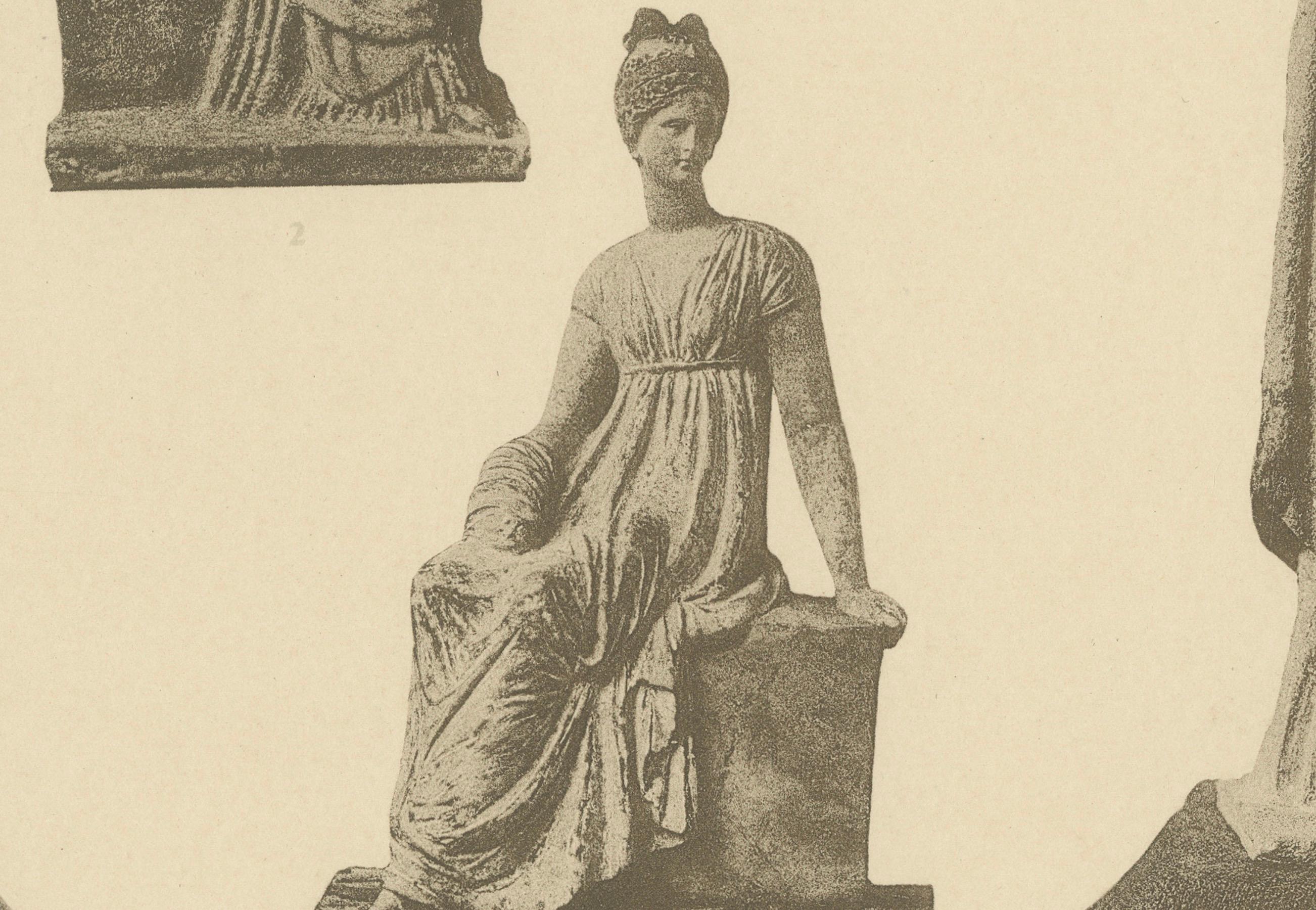 German Ancient Greek Statue Studies – Original 1910 Wasmuth Antiquity Plate For Sale