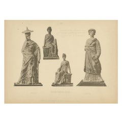 Studi sulle statue greche antiche - Piatto originale Wasmuth Antiquity del 1910
