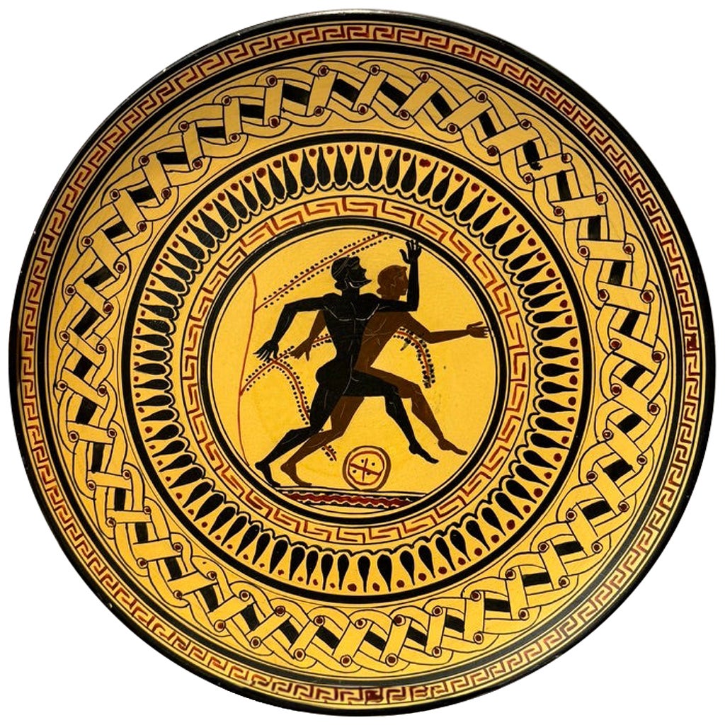Assiette de présentation de style grec antique avec couloirs olympiques