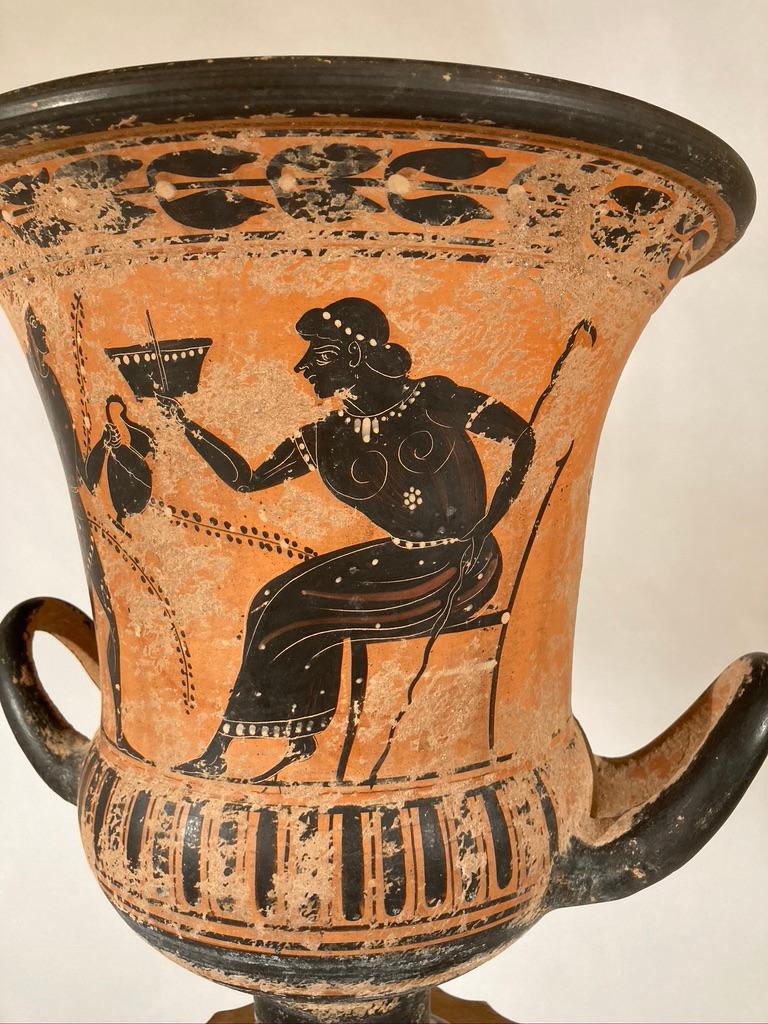 Ancient Greek Style Terracotta Krater Vase with Horse and Rider 4