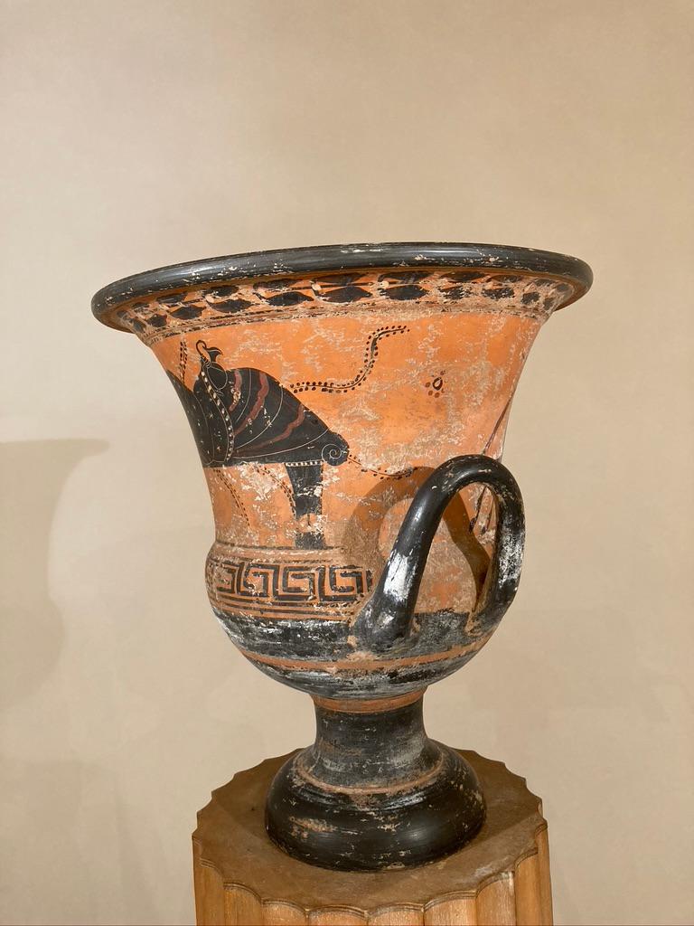 Ancient Greek Style Terracotta Krater Vase with Horse and Rider 7