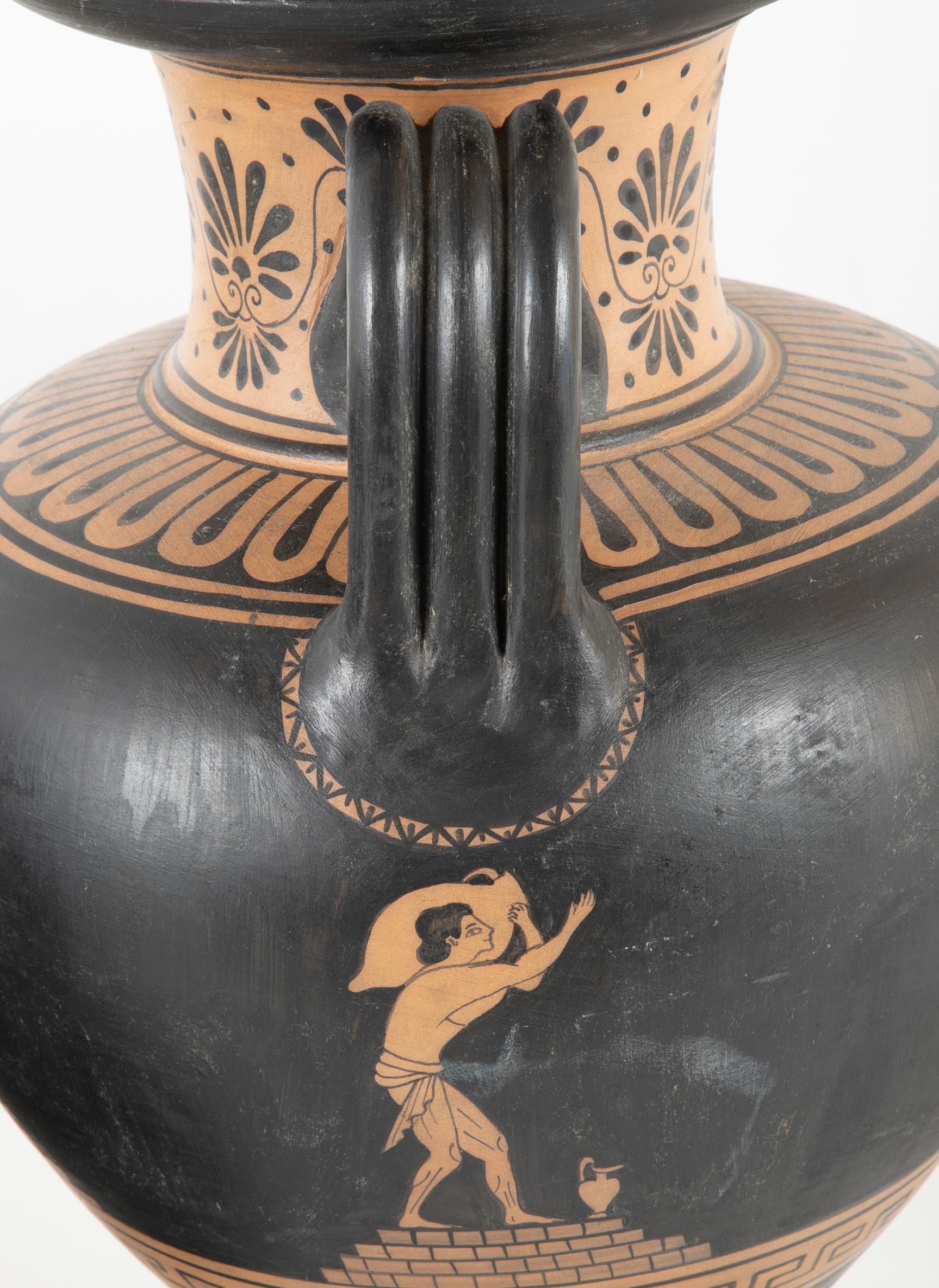 Ancient Greek Style Terracotta Urn Form Lamp For Sale 2