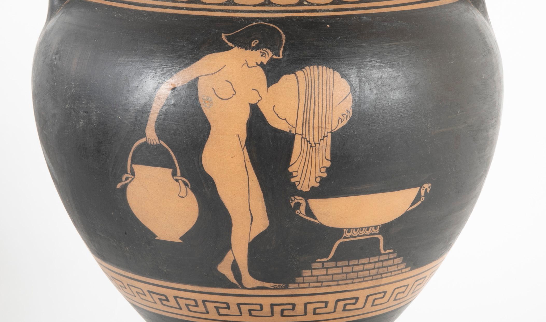 20th Century Ancient Greek Style Terracotta Urn Form Lamp