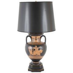 Lampe en forme d'urne en terre cuite de style grec ancien