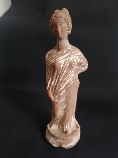 Ancient Greek Terracotta Female Figure Hellenistic Tanagra Type Ex Sotheby's