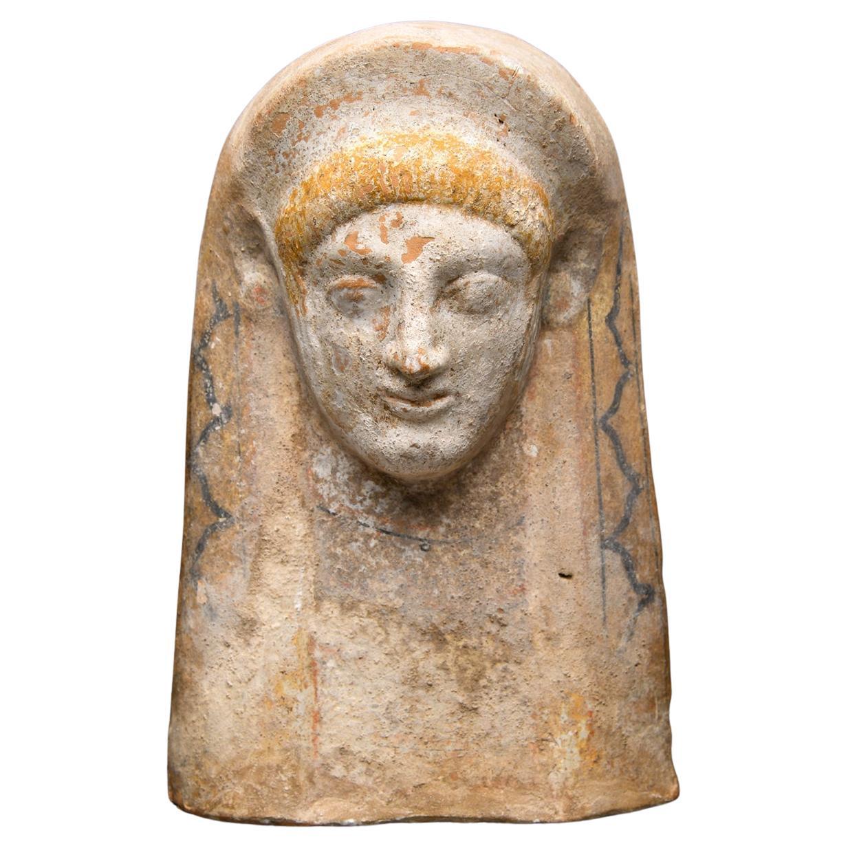 Ancient Greek Terracotta Female Protome