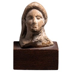 Ancient Greek Terracotta Head of a Woman, ex-Metropolitan Museum of Art