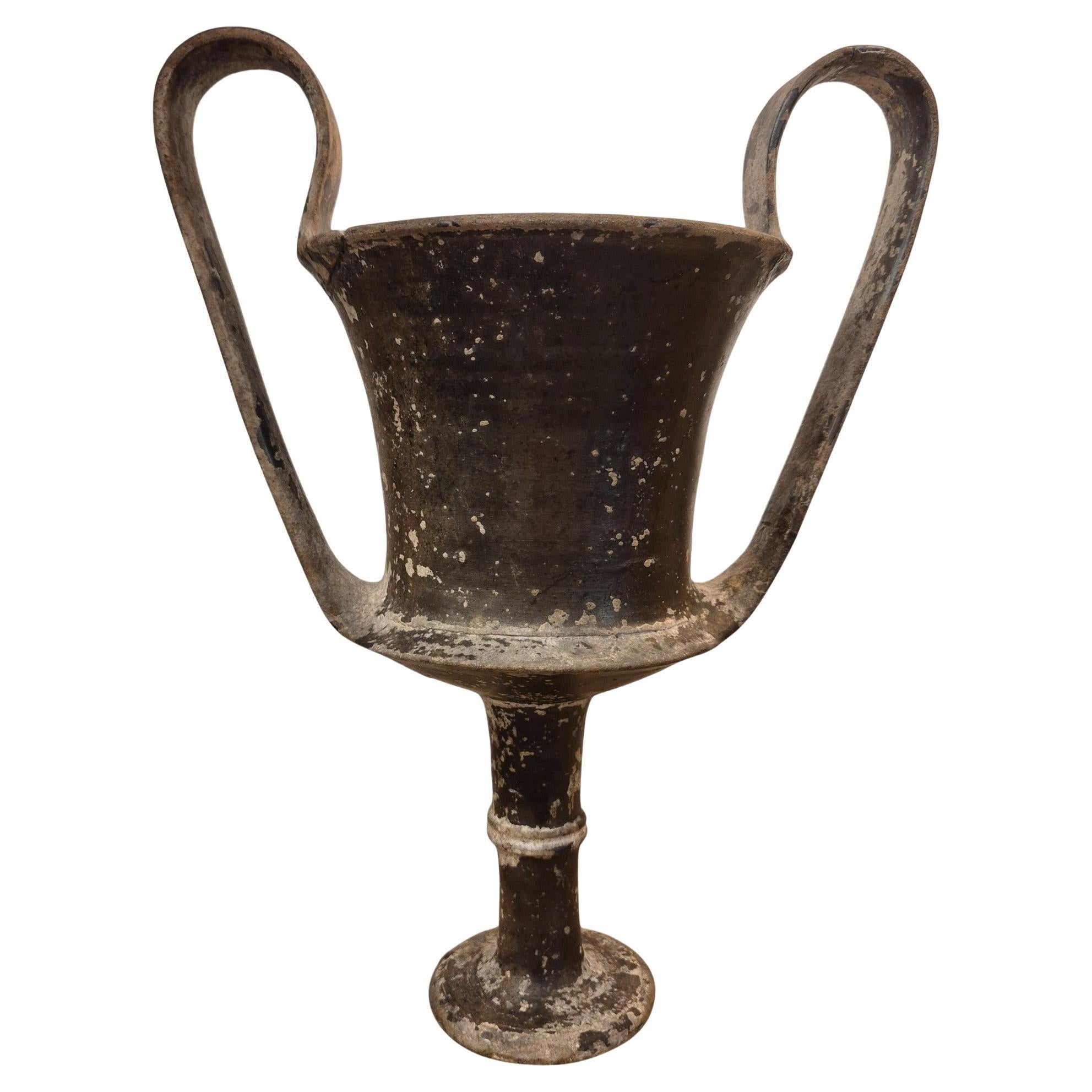 Antico Kantharos greco in terracotta con certificato di termoluminescenza, ca. 1º secolo in vendita