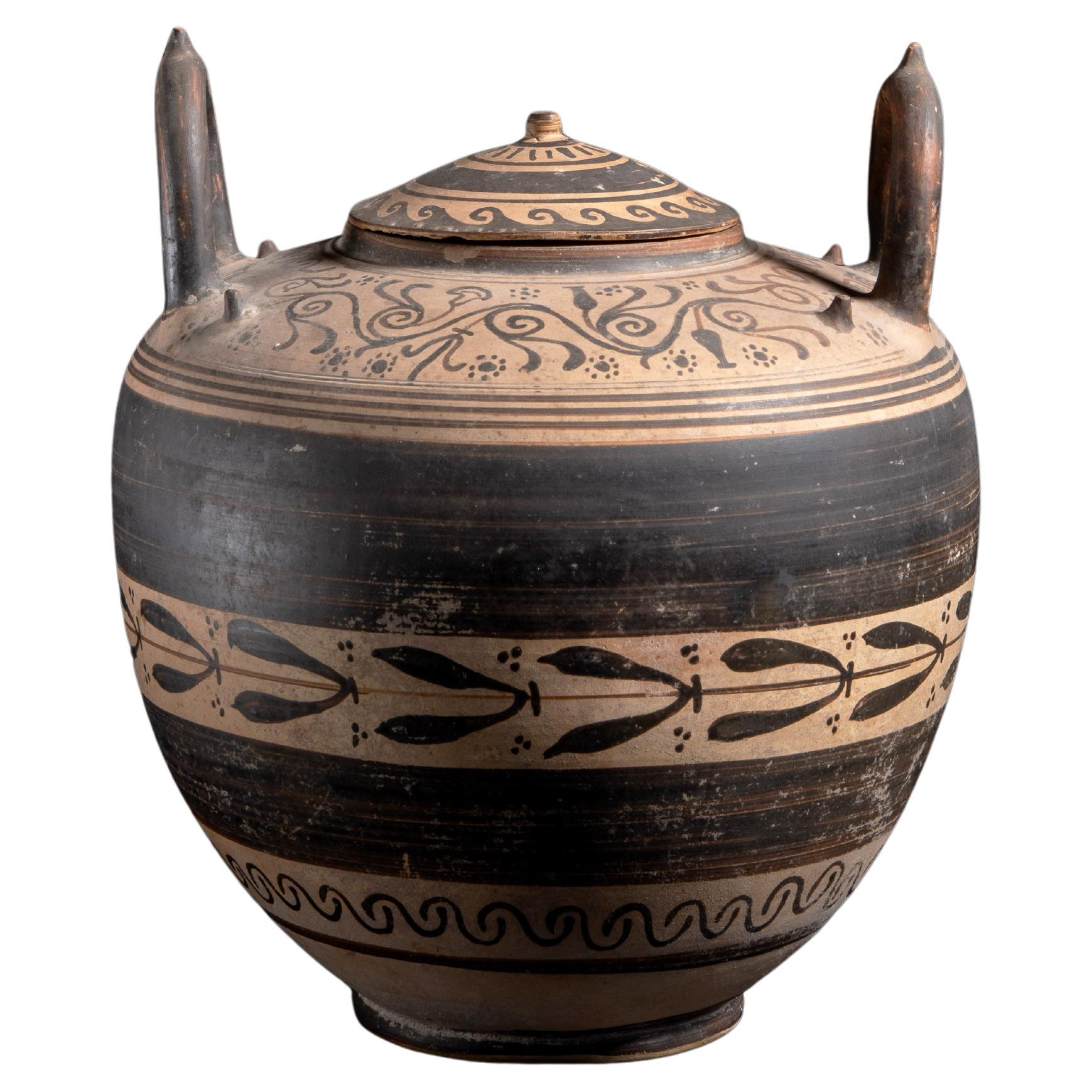 Ancient Greek Wedding Vase with Geometric and Vegetal Motifs For Sale