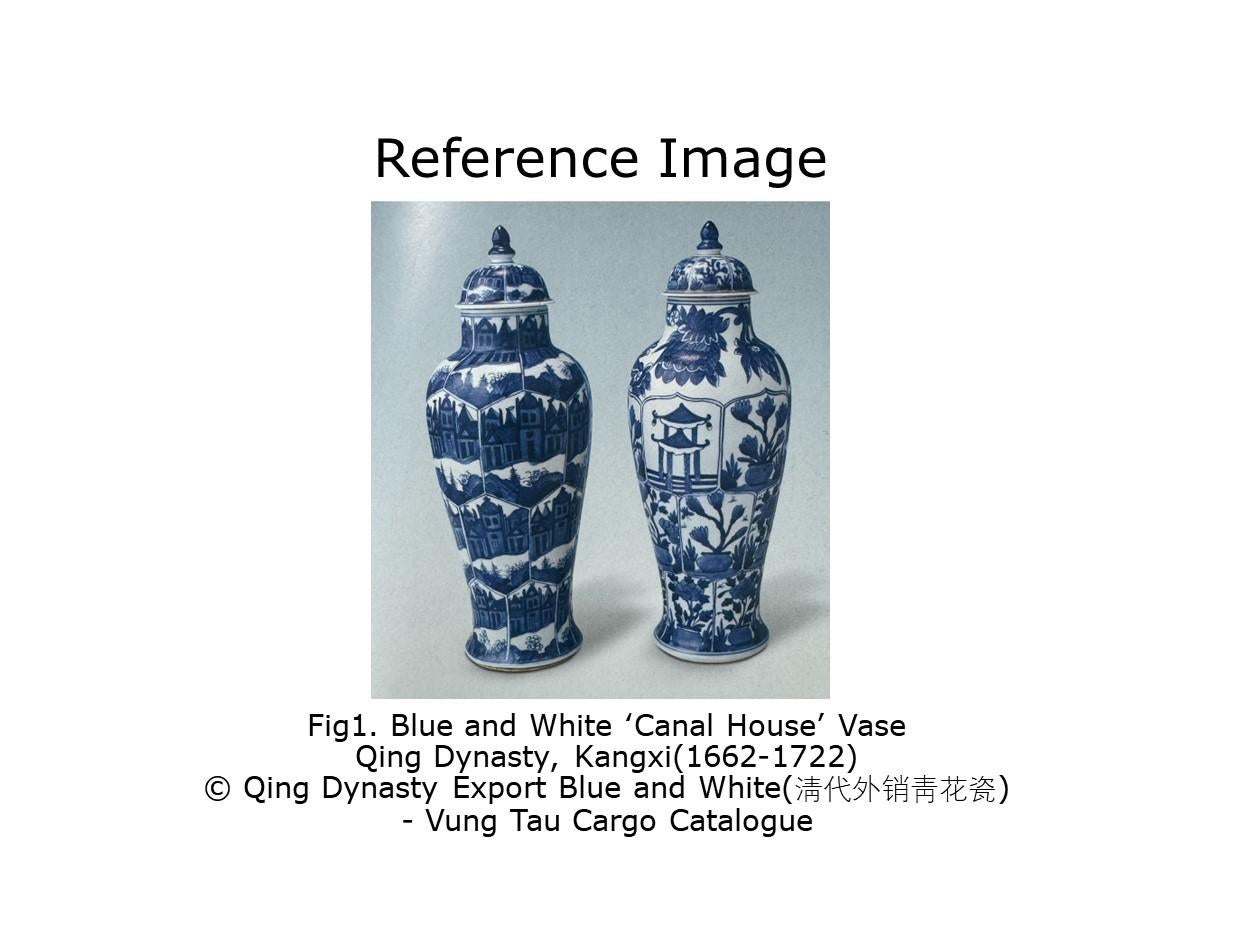 Ancient Gu Shape 'Canal Houses' Vase, Qing Dynasty, Kangxi Era, Circa 1690 For Sale 4
