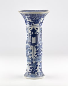 Ancient Gu Shape 'Canal Houses' Vase, Qing Dynasty, Kangxi Era, Circa 1690