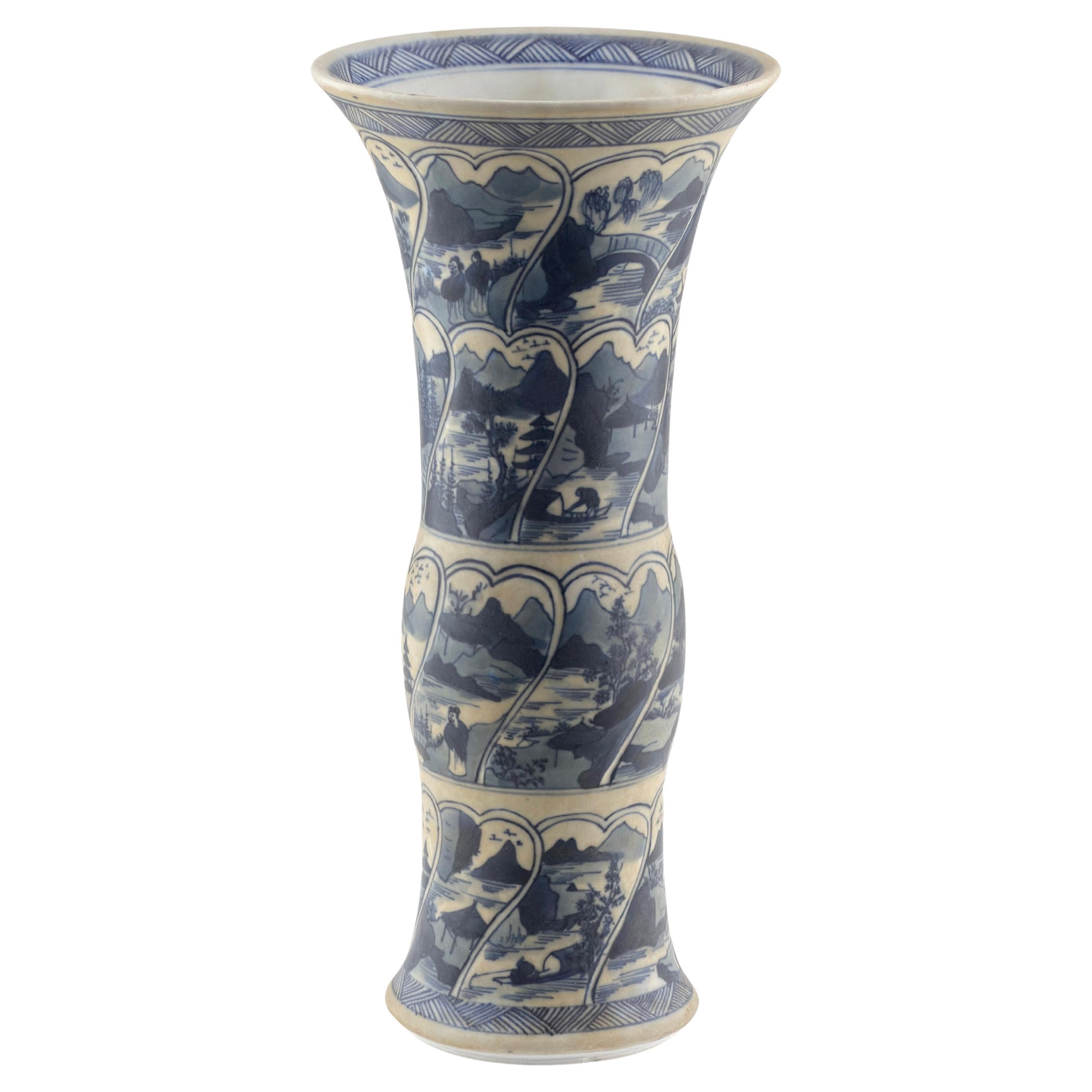Vaso di forma antica Gu
Riverscapes
, dinastia Qing, epoca Kangxi, CIRCA 1690