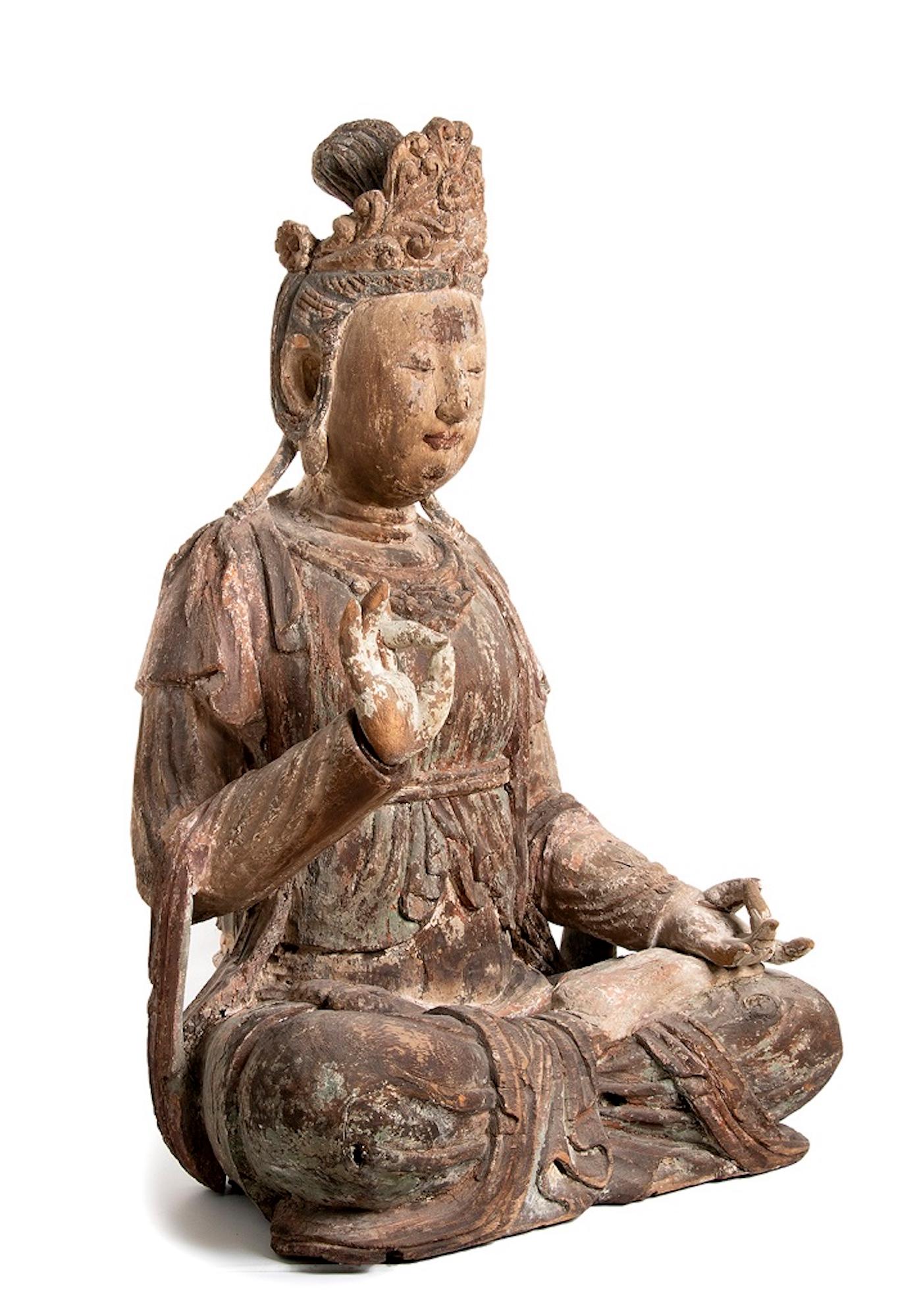 Hand-Carved Guanyin, Qing Dynasty China