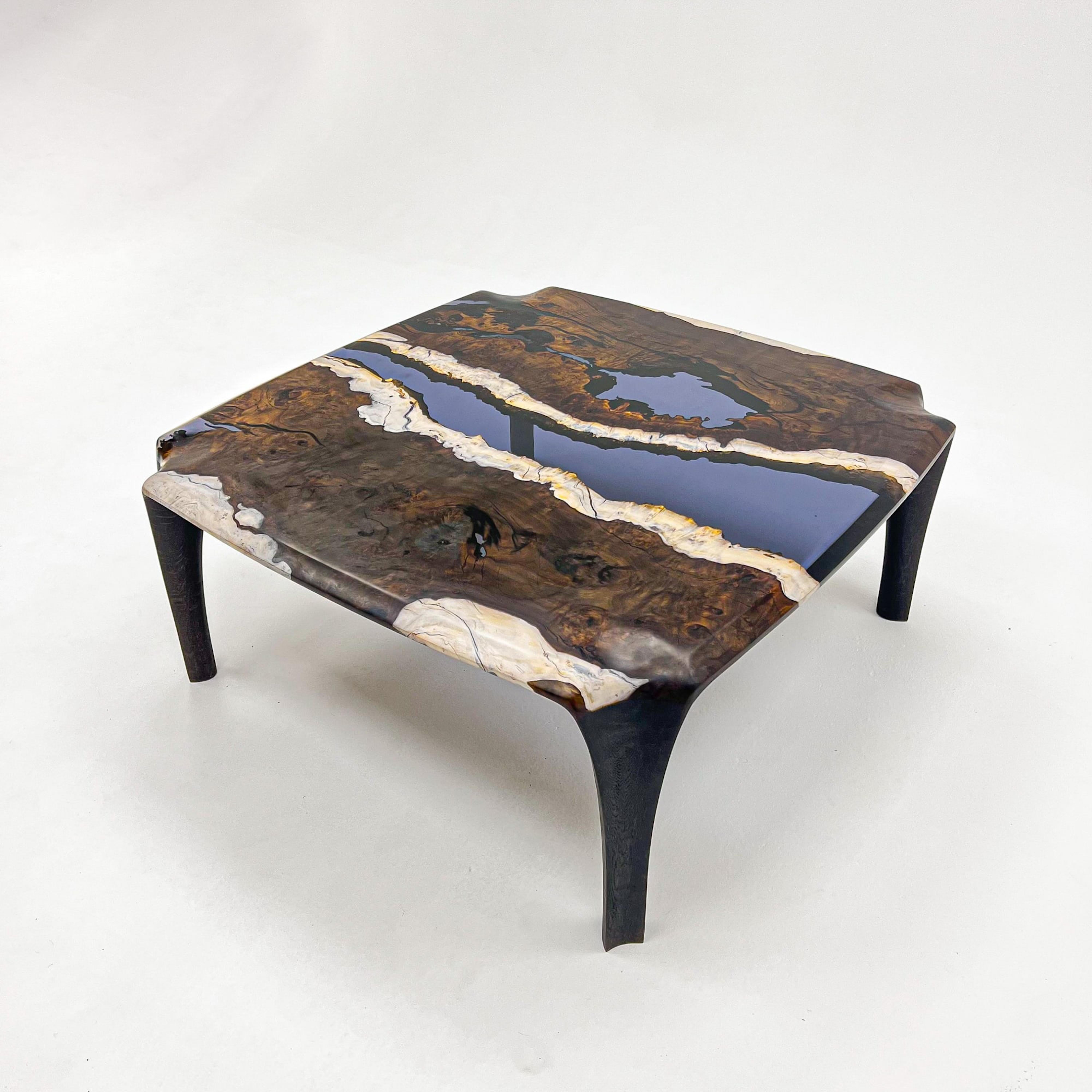 Contemporary Ancient Gumwood Epoxy Resin Solid Wood Coffee Table For Sale
