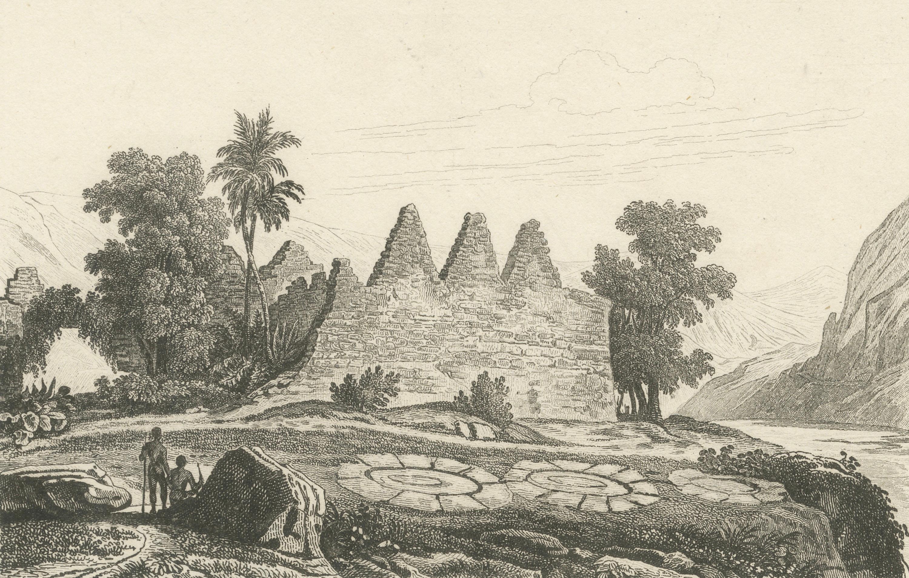 Ancient Hawaiian Temples & Royal Sacred Sites – Pair of Small Engravings, 1836