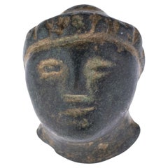 Antique Ancient Hellenic Greek Bronze Head