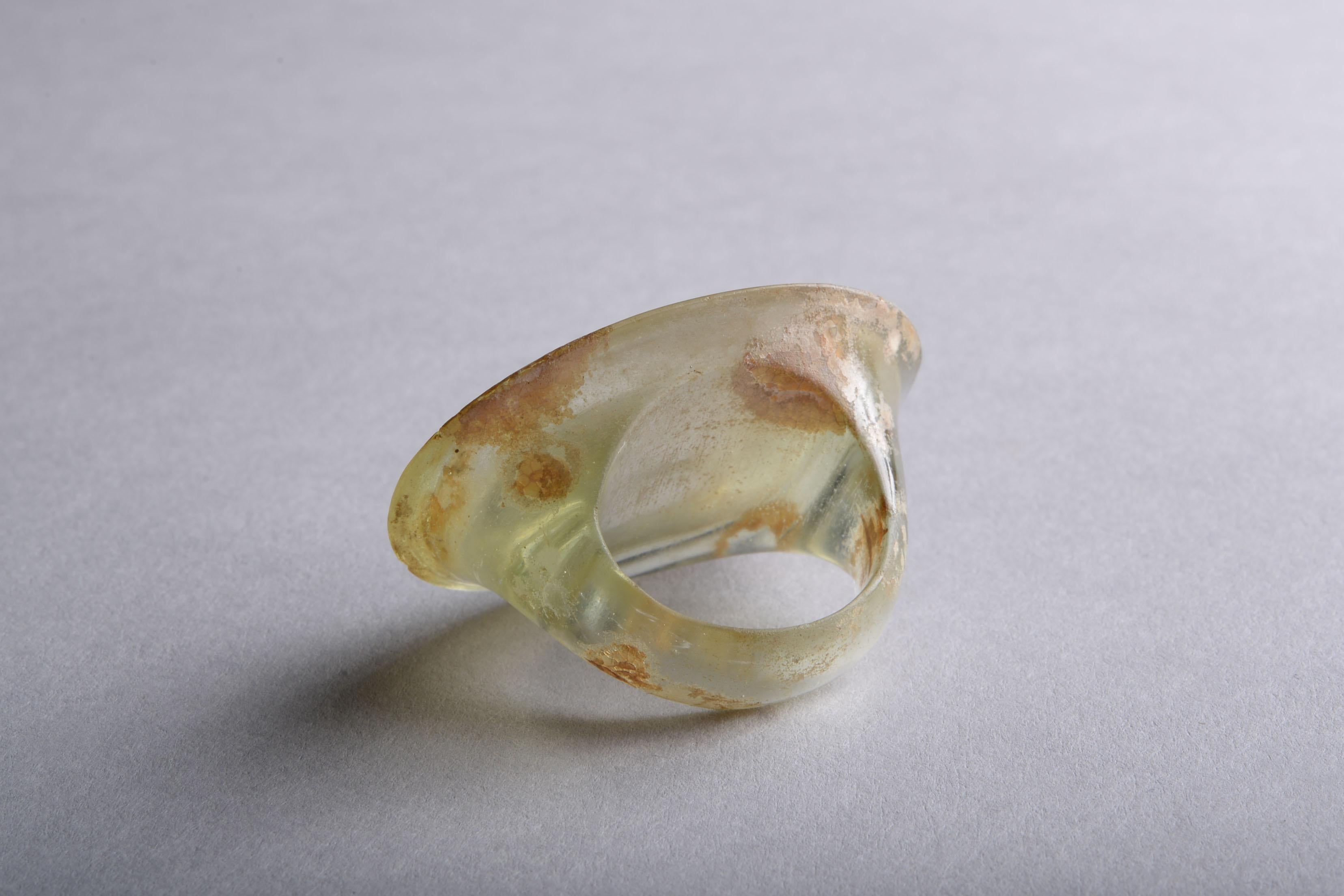 Ancient Hellenistic Glass Finger Ring For Sale 1