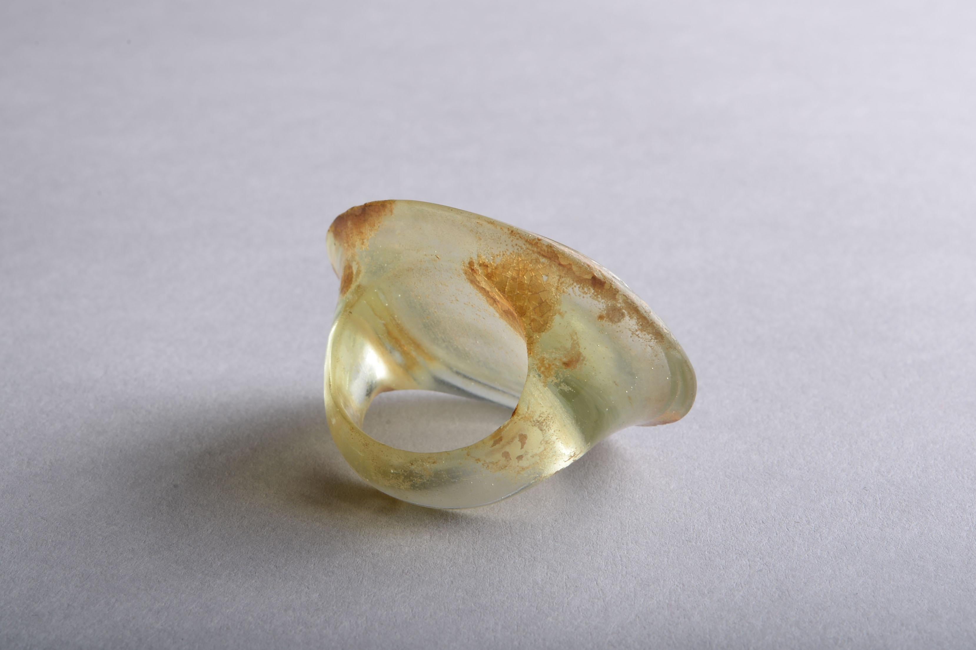 Classical Greek Ancient Hellenistic Glass Finger Ring For Sale