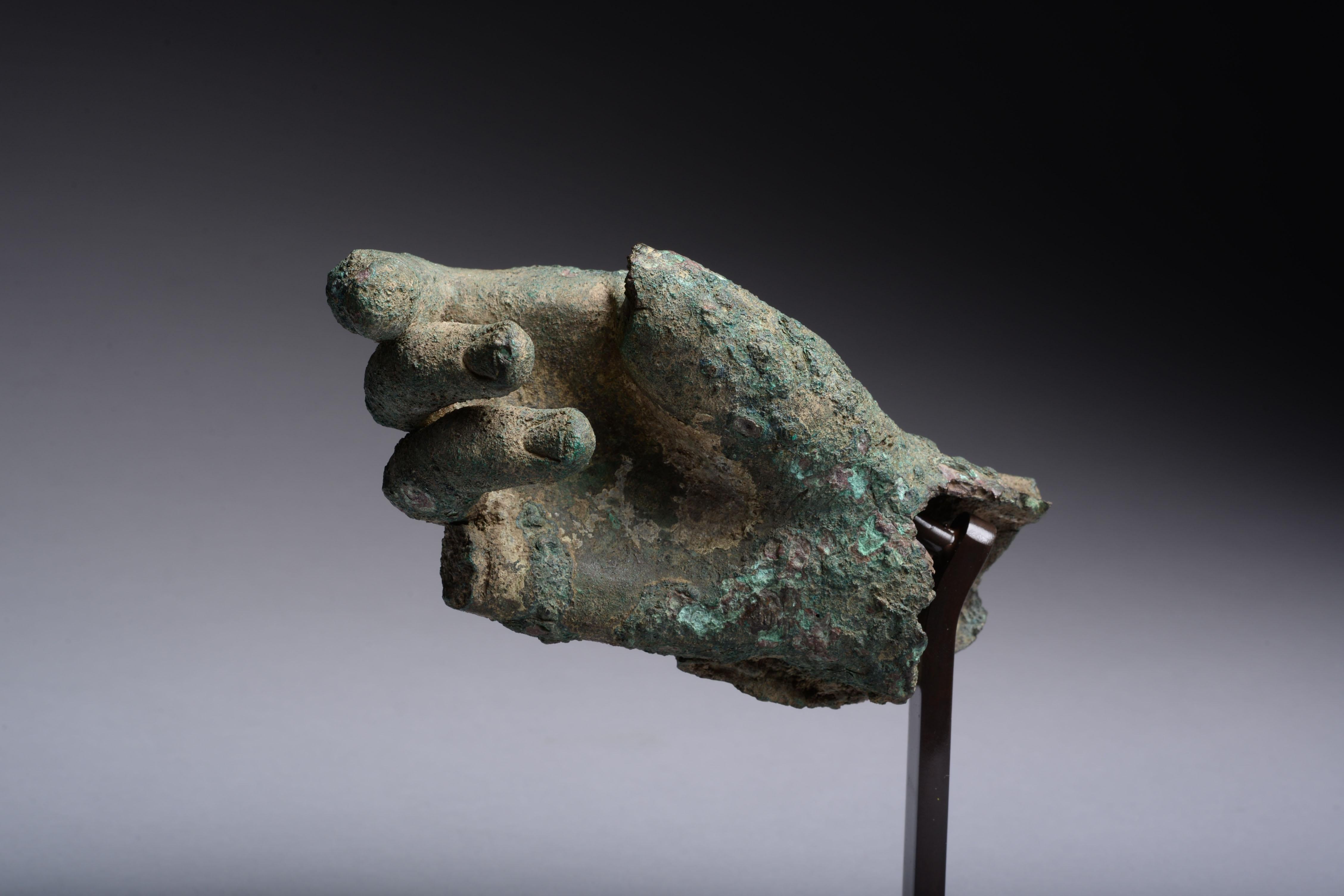 Ancient Hellenistic, Roman Bronze Statue Fragment, 100 BC In Excellent Condition In London, GB