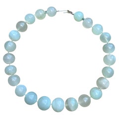 Ancient Himalayan Agate Bead Necklace 2000+ Years Old Large Round Celadon