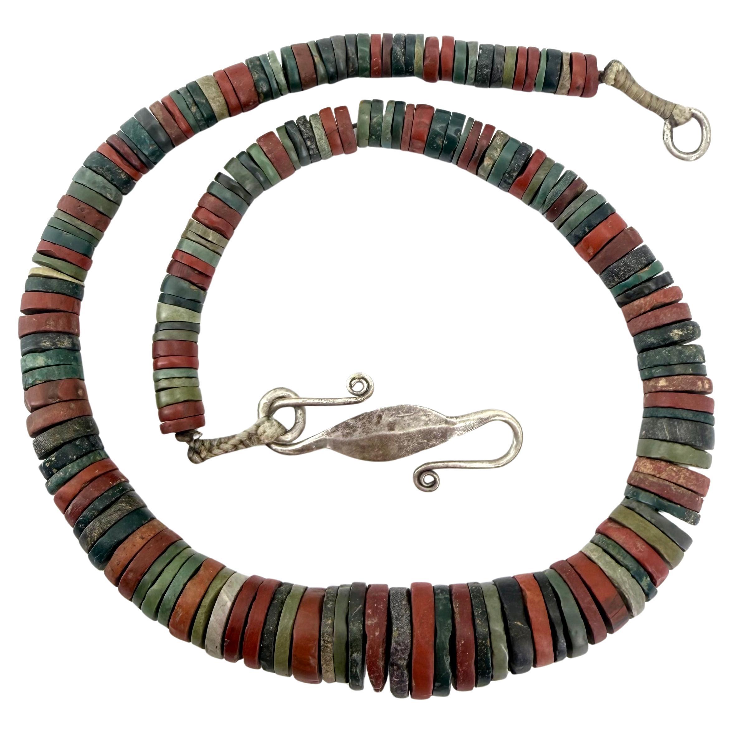 Ancient Himalayan Jasper Disc Necklace For Sale