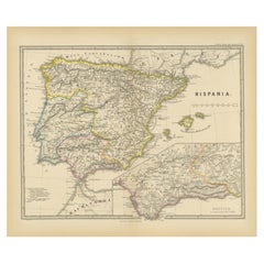 Ancient Iberia: Hispania Map from Spruner-Menke Atlas Antiquus, 1880