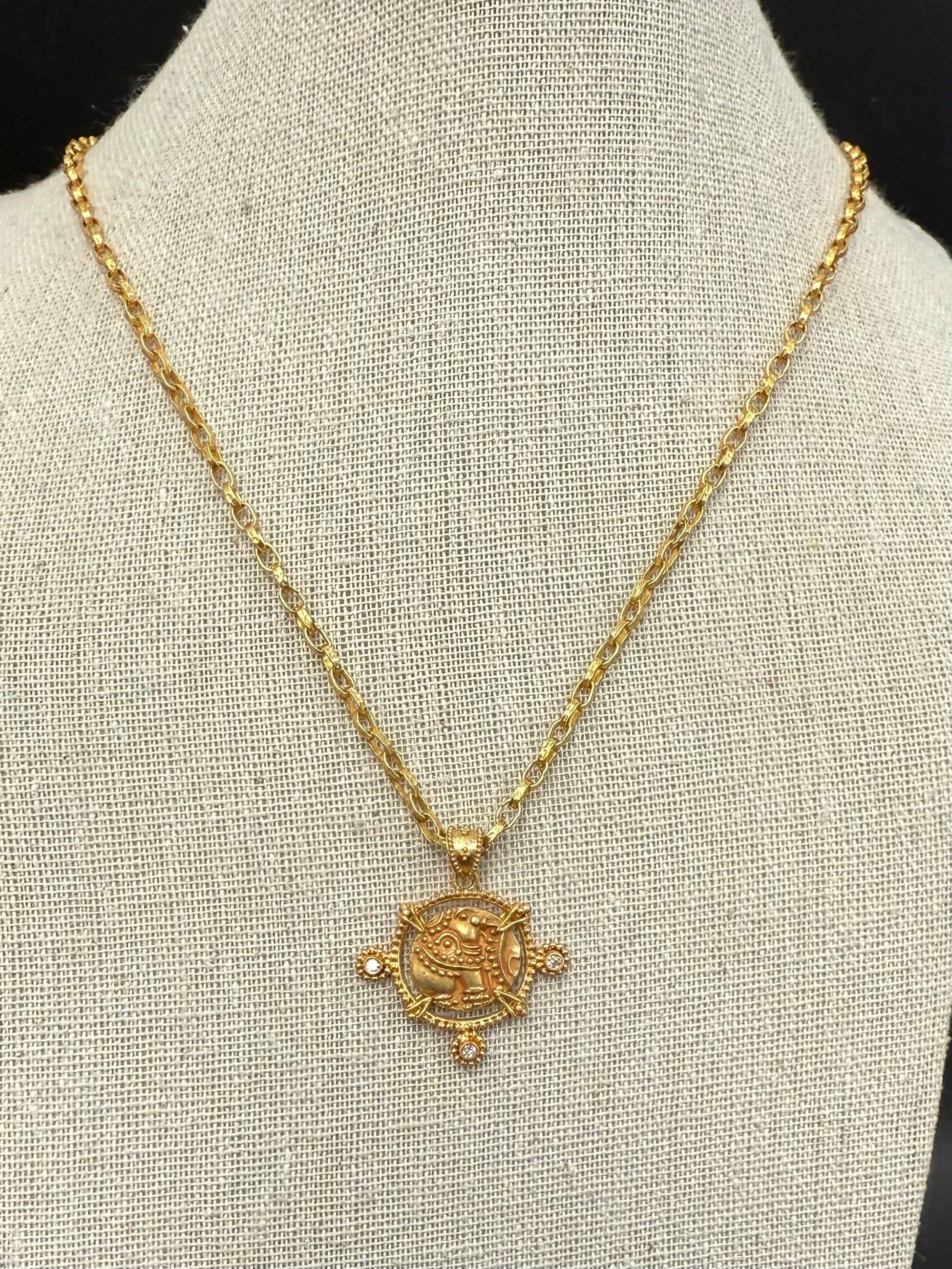 Pendentif en or à l'éléphant de l'Inde ancienne du 10e siècle de l'ère chrétienne, avec diamants en vente 6
