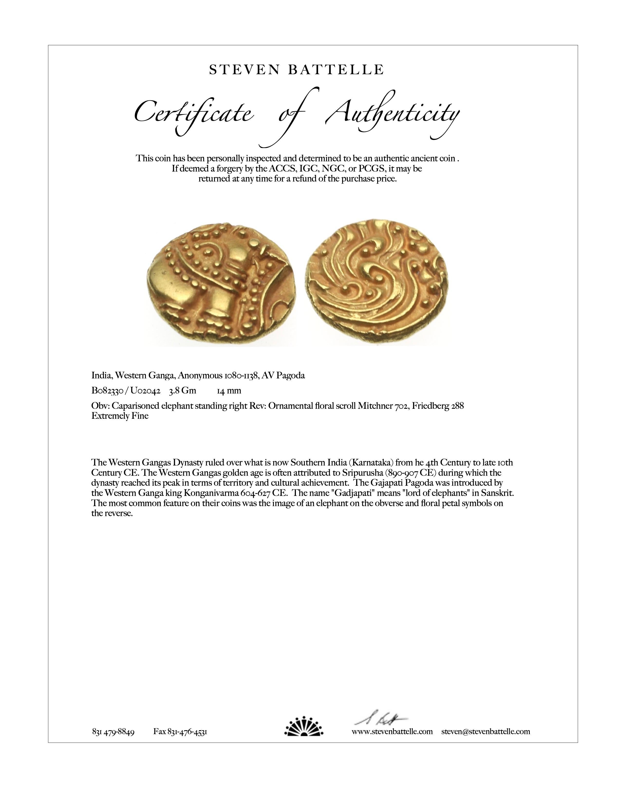 Pendentif en or à l'éléphant de l'Inde ancienne du 10e siècle de l'ère chrétienne, avec diamants en vente 8