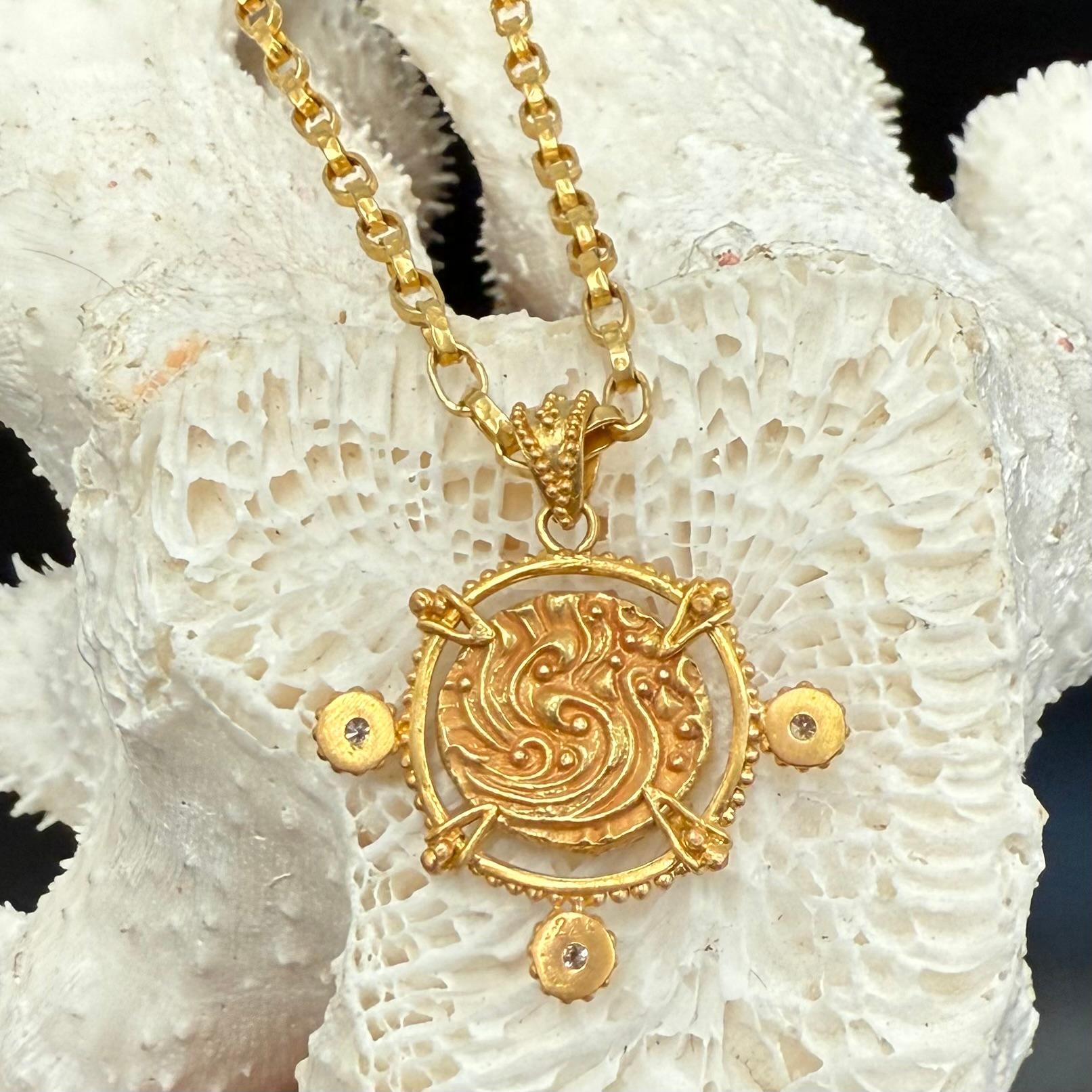 Pendentif en or à l'éléphant de l'Inde ancienne du 10e siècle de l'ère chrétienne, avec diamants en vente 3