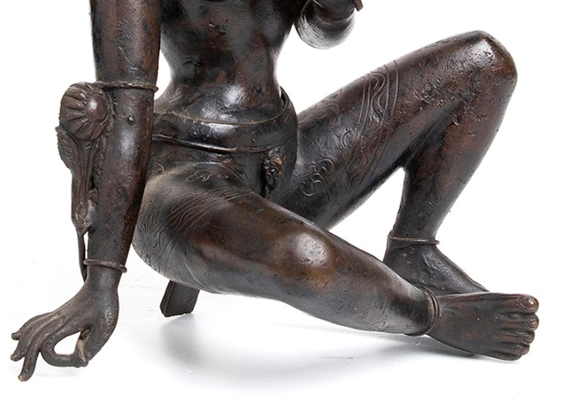 Ancient Indian Bronze Sculpture of Feminine Deity, 19th Century 2